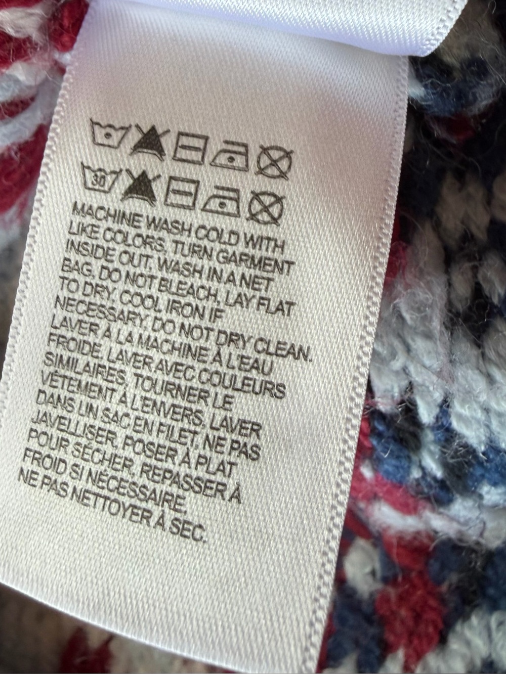 Lucky Brand Fair Isle Knit Button Front Cardigan Sweater Large - Picture 12 of 16